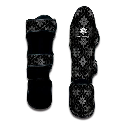 Geometric Dot Flower Pattern Print Muay Thai Shin Guard
