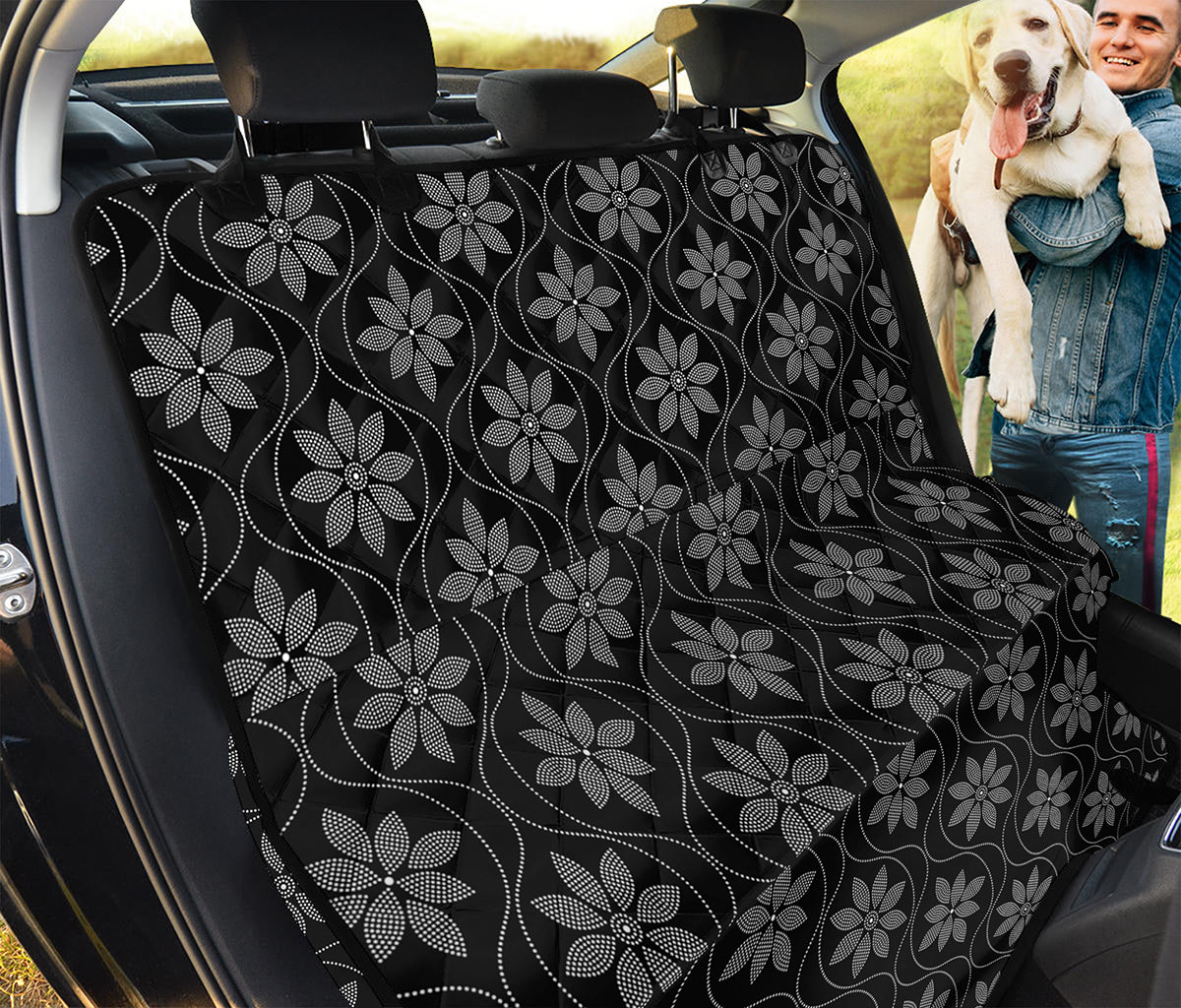 Geometric Dot Flower Pattern Print Pet Car Back Seat Cover