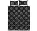 Geometric Dot Flower Pattern Print Quilt Bed Set