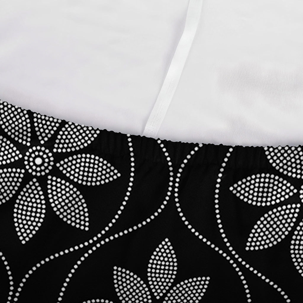 Geometric Dot Flower Pattern Print Sofa Cover