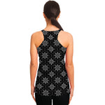 Geometric Dot Flower Pattern Print Women's Racerback Tank Top