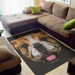 Geometric English Bulldog Print Area Rug