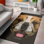 Geometric English Bulldog Print Area Rug