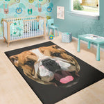 Geometric English Bulldog Print Area Rug