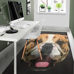 Geometric English Bulldog Print Area Rug