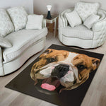Geometric English Bulldog Print Area Rug
