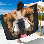 Geometric English Bulldog Print Beach Sarong Wrap