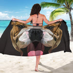 Geometric English Bulldog Print Beach Sarong Wrap