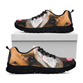 Geometric English Bulldog Print Black Running Shoes