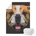 Geometric English Bulldog Print Blanket