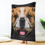 Geometric English Bulldog Print Blanket