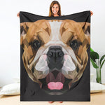 Geometric English Bulldog Print Blanket