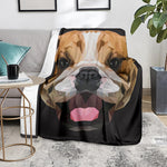 Geometric English Bulldog Print Blanket