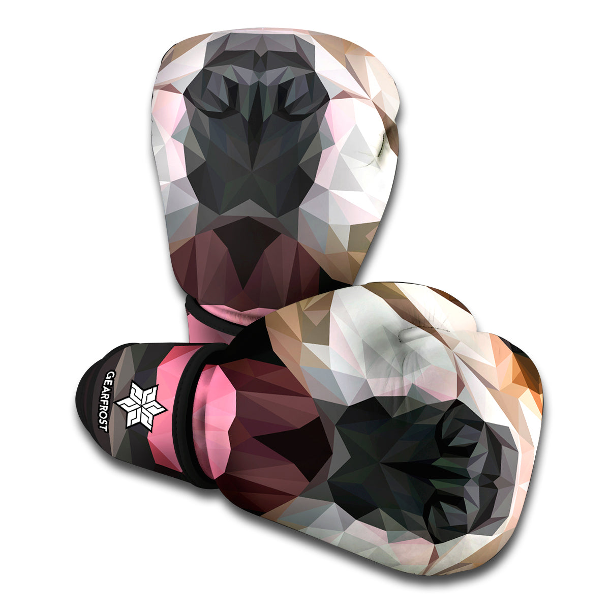 Geometric English Bulldog Print Boxing Gloves