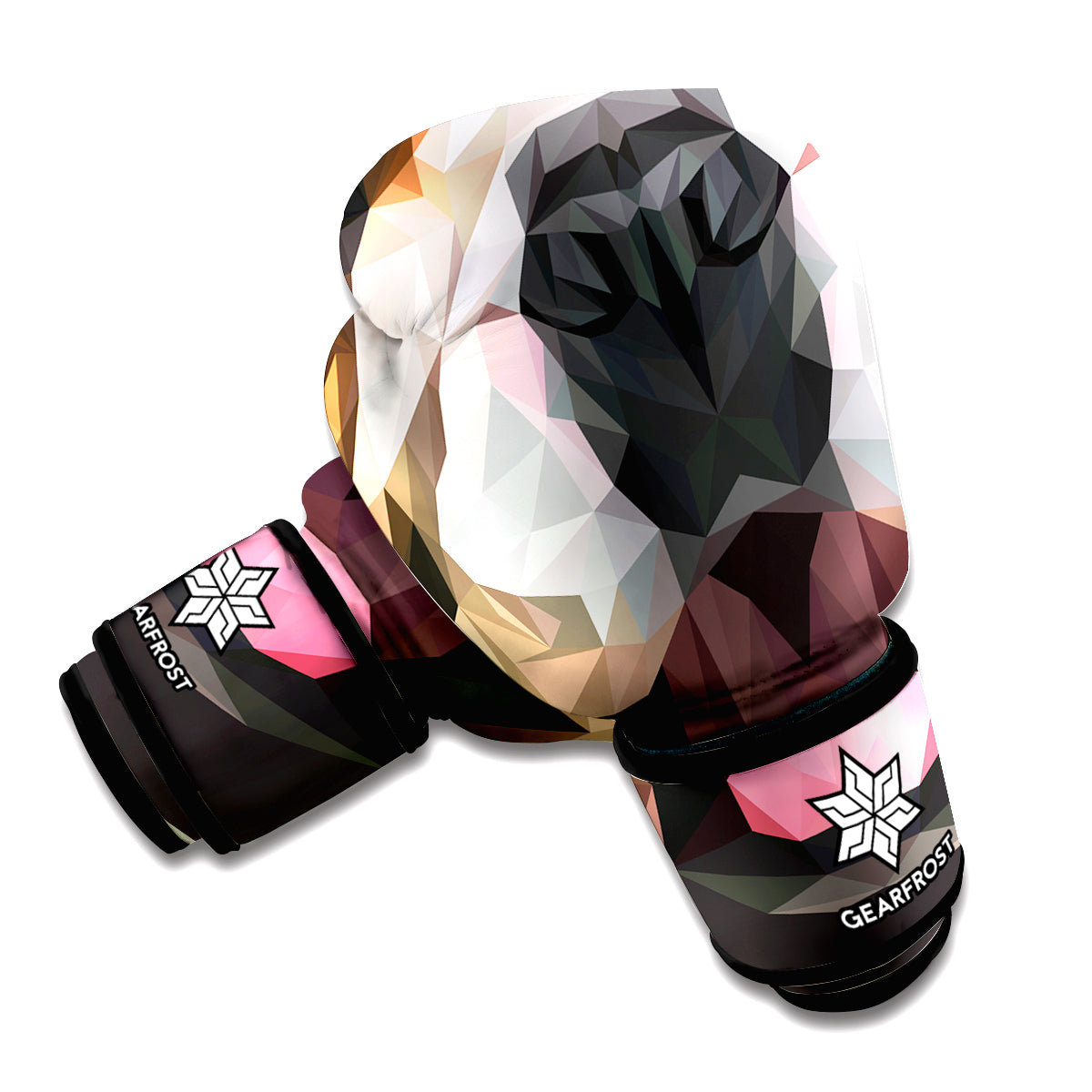 Geometric English Bulldog Print Boxing Gloves