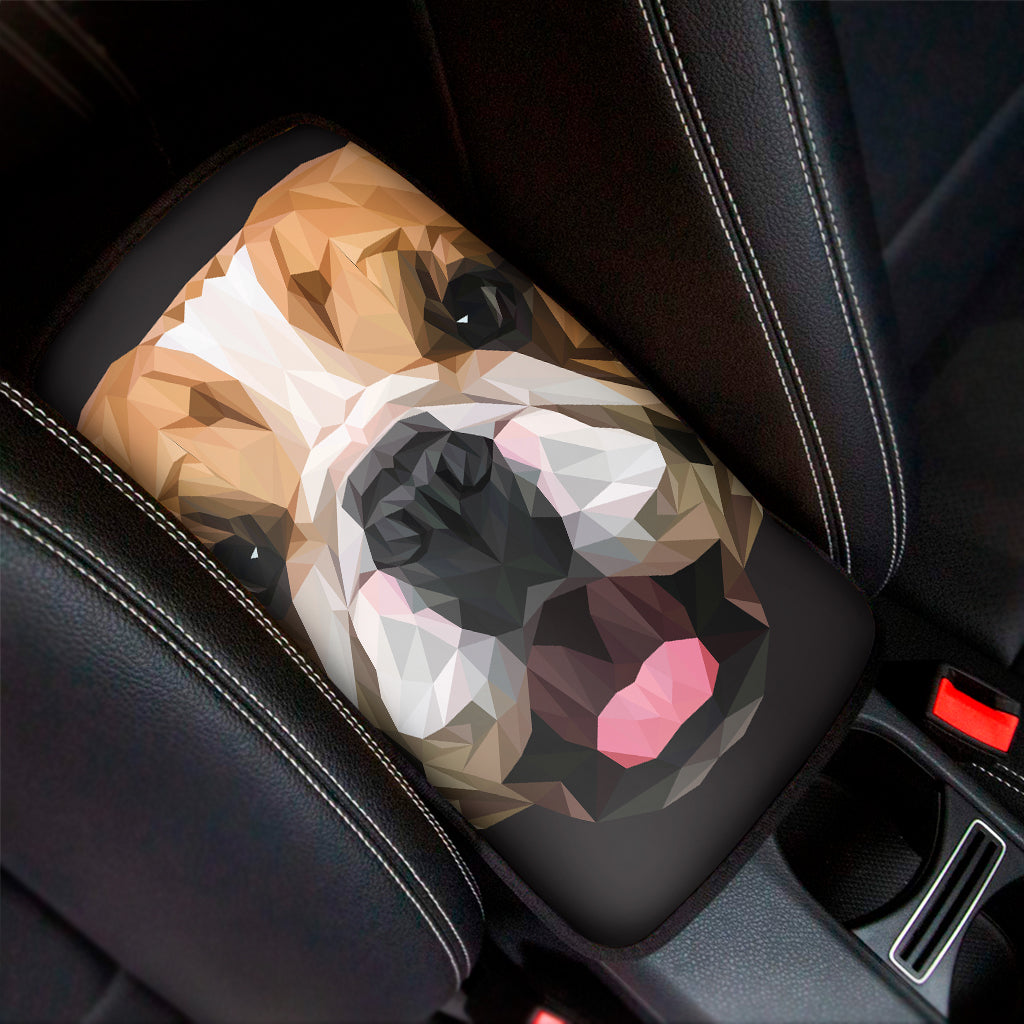 Geometric English Bulldog Print Car Center Console Cover