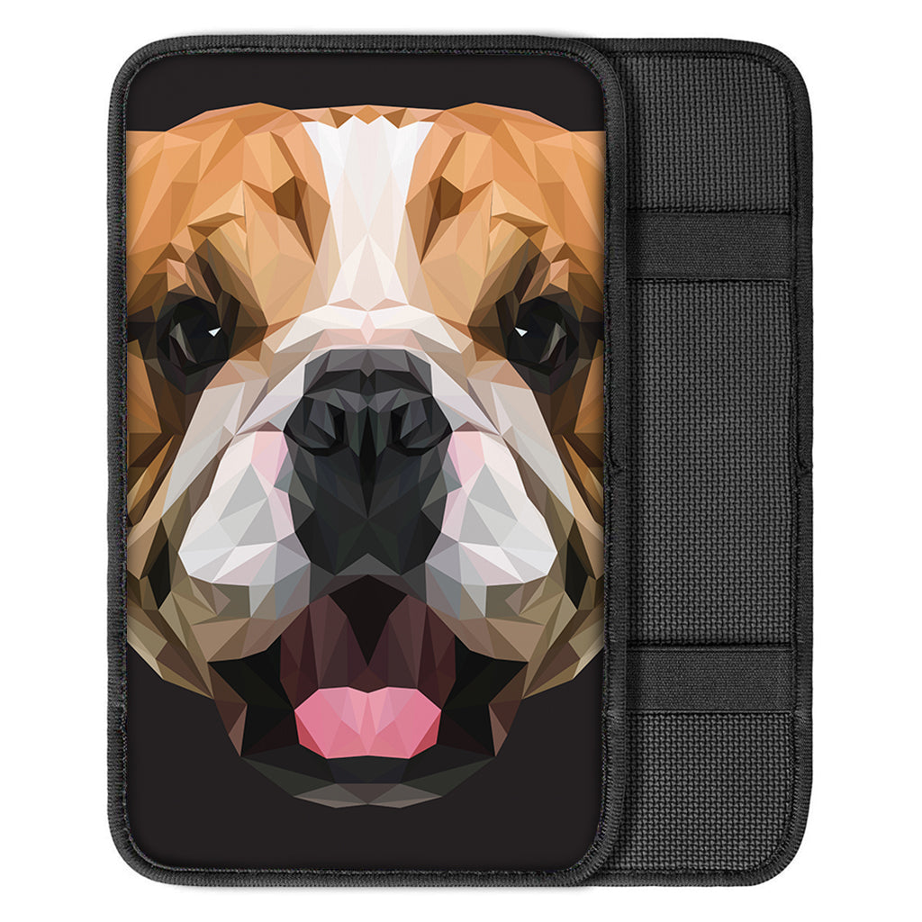 Geometric English Bulldog Print Car Center Console Cover