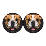 Geometric English Bulldog Print Car Coasters