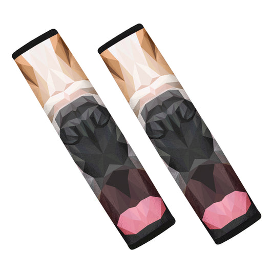 Geometric English Bulldog Print Car Seat Belt Covers