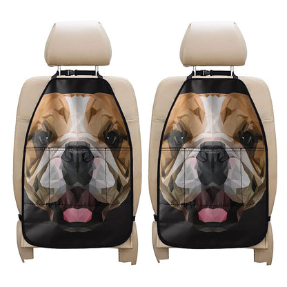 Geometric English Bulldog Print Car Seat Organizers