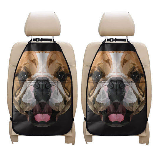 Geometric English Bulldog Print Car Seat Organizers
