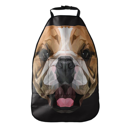 Geometric English Bulldog Print Car Seat Organizers