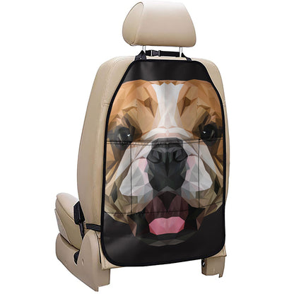 Geometric English Bulldog Print Car Seat Organizers