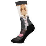 Geometric English Bulldog Print Crew Socks