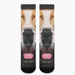 Geometric English Bulldog Print Crew Socks