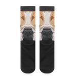 Geometric English Bulldog Print Crew Socks