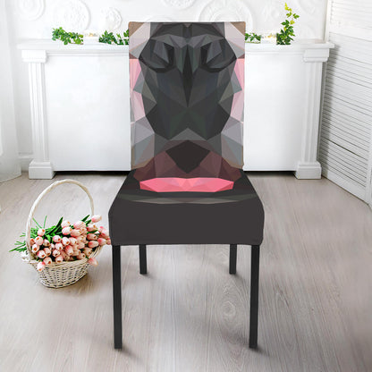 Geometric English Bulldog Print Dining Chair Slipcover