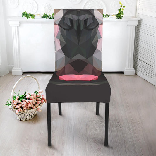 Geometric English Bulldog Print Dining Chair Slipcover