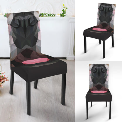 Geometric English Bulldog Print Dining Chair Slipcover