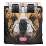Geometric English Bulldog Print Duvet Cover Bedding Set