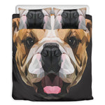 Geometric English Bulldog Print Duvet Cover Bedding Set