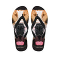 Geometric English Bulldog Print Flip Flops