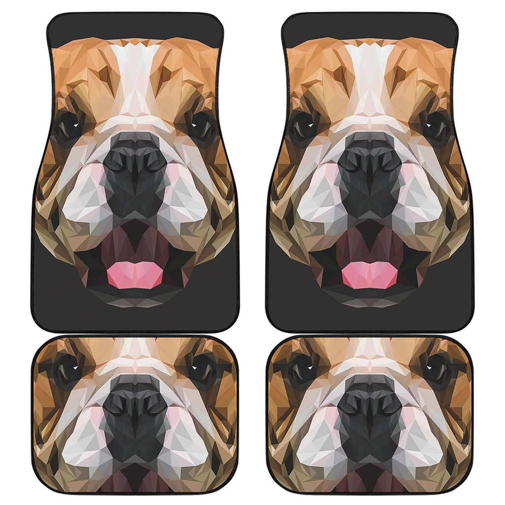 Geometric English Bulldog Print Front and Back Car Floor Mats