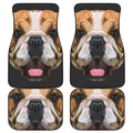 Geometric English Bulldog Print Front and Back Car Floor Mats