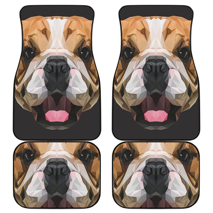 Geometric English Bulldog Print Front and Back Car Floor Mats