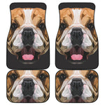 Geometric English Bulldog Print Front and Back Car Floor Mats