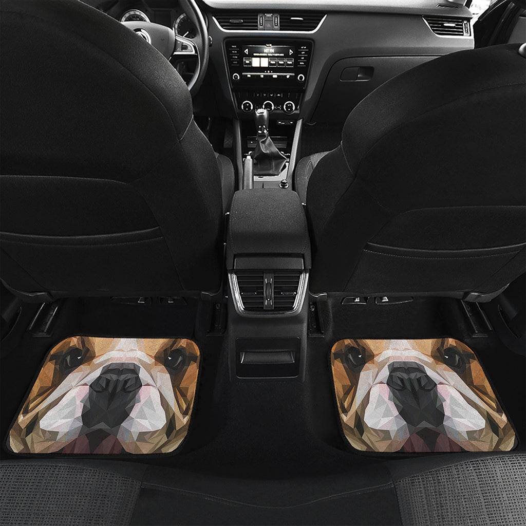 Geometric English Bulldog Print Front and Back Car Floor Mats
