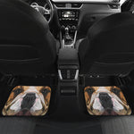 Geometric English Bulldog Print Front and Back Car Floor Mats