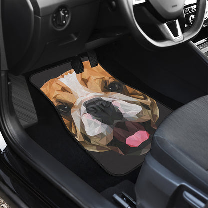 Geometric English Bulldog Print Front and Back Car Floor Mats
