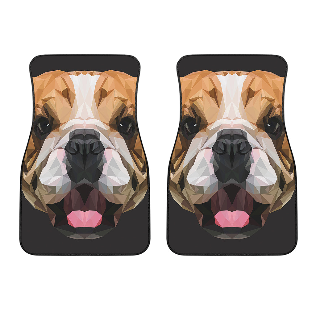 Geometric English Bulldog Print Front Car Floor Mats