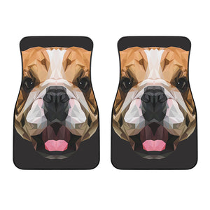 Geometric English Bulldog Print Front Car Floor Mats