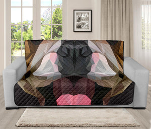 Geometric English Bulldog Print Futon Protector