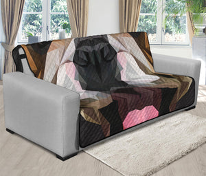 Geometric English Bulldog Print Futon Protector