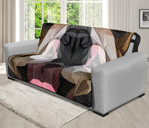 Geometric English Bulldog Print Futon Protector