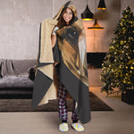 Geometric English Bulldog Print Hooded Blanket