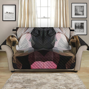 Geometric English Bulldog Print Loveseat Protector